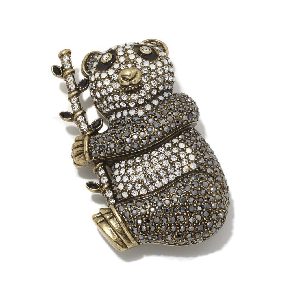 Heidi Daus "Pretty Panda" Pavé Crystal Enhancer/Pin New W/ Tags Sold Out!